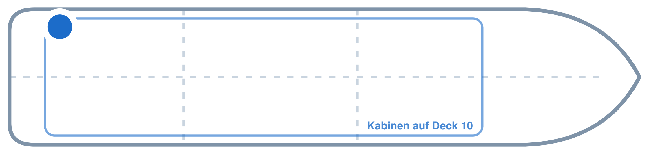 Lage der Kabine an Bord der Mein Schiff 4: Hinten, Backbord