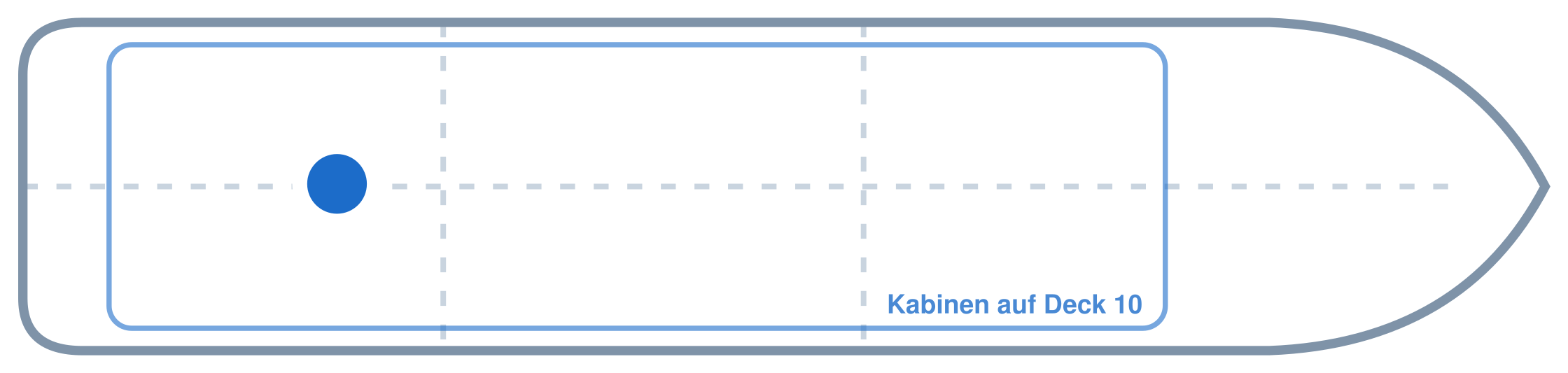 Lage der Kabine an Bord der Mein Schiff 4: Hinten, Mitte