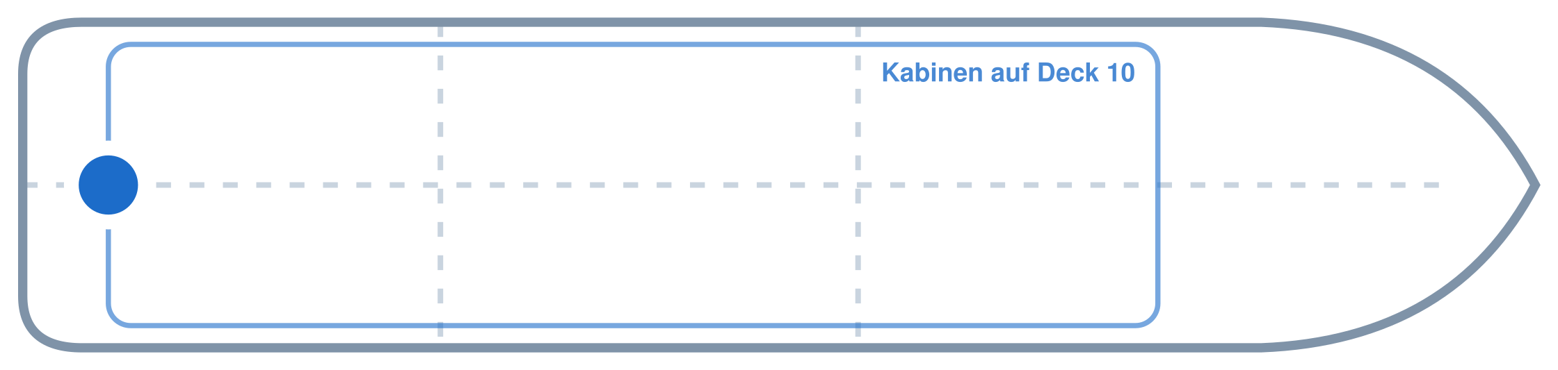 Lage der Kabine an Bord der Mein Schiff 4: Hinten, Mitte