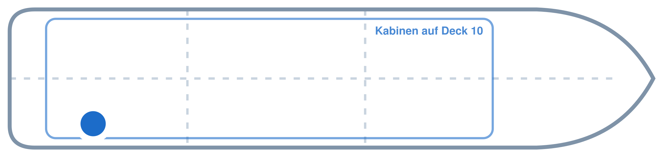 Lage der Kabine an Bord der Mein Schiff 4: Hinten, Steuerbord