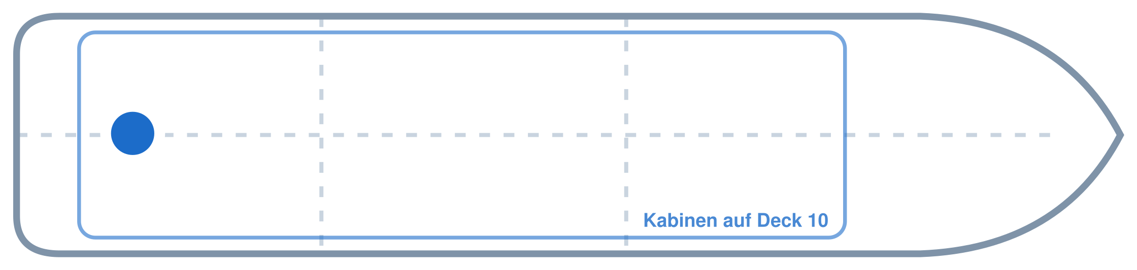 Lage der Kabine an Bord der Mein Schiff 4: Hinten, Mitte