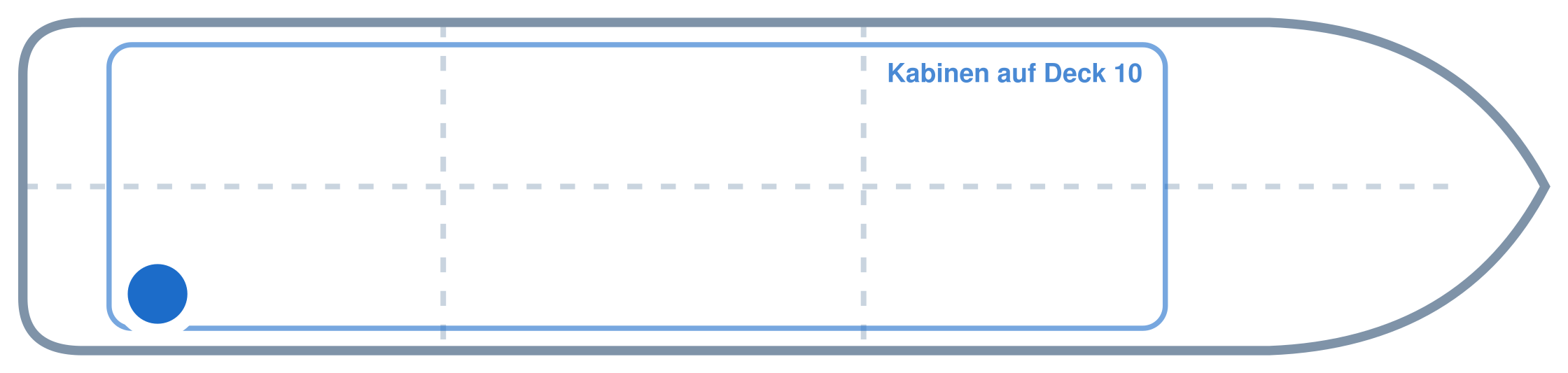 Lage der Kabine an Bord der Mein Schiff 4: Hinten, Steuerbord