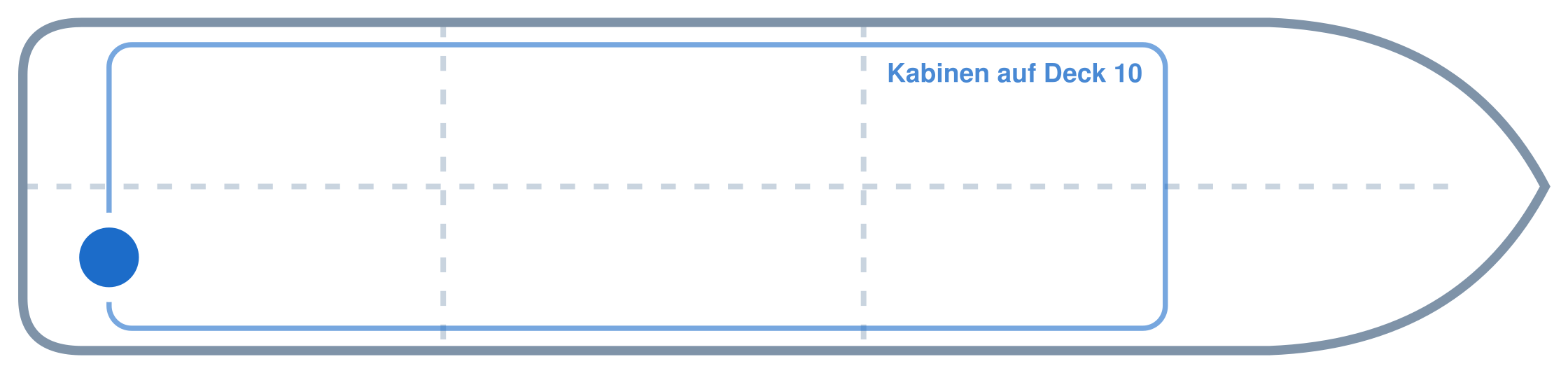Lage der Kabine an Bord der Mein Schiff 4: Hinten, Steuerbord