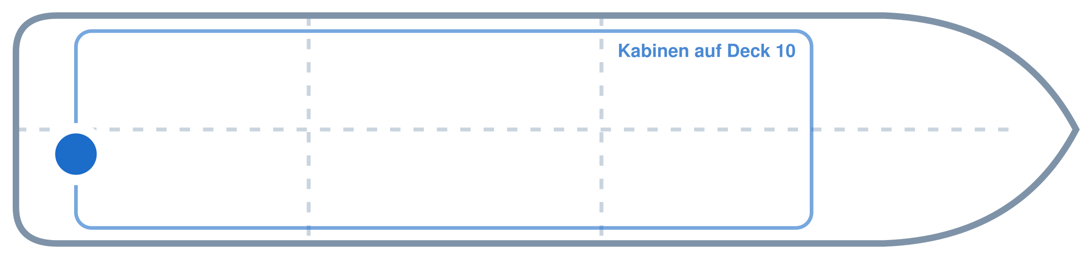 Lage der Kabine an Bord der Mein Schiff 4: Hinten, Steuerbord