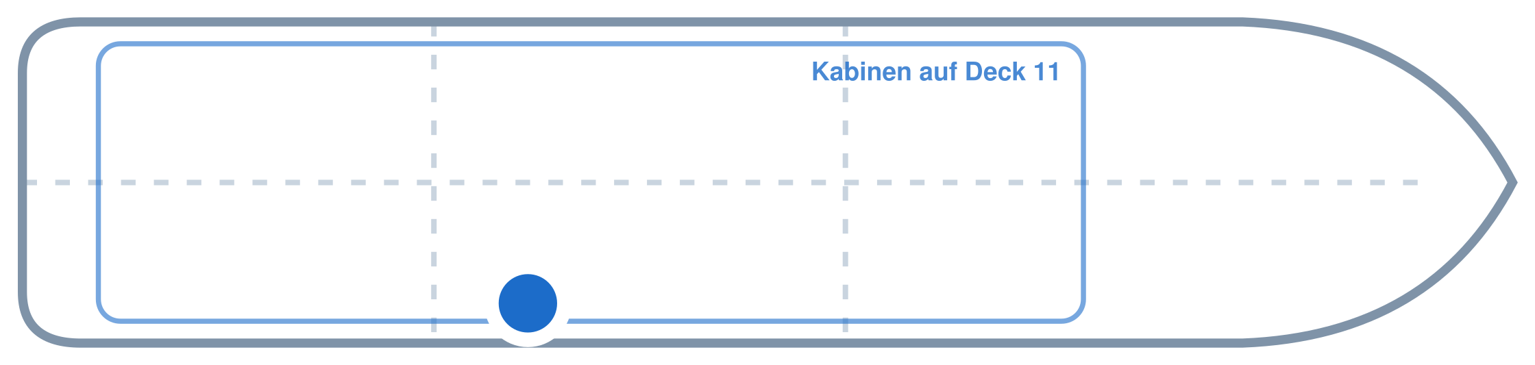 Lage der Kabine an Bord der Mein Schiff 4: Hinten, Steuerbord