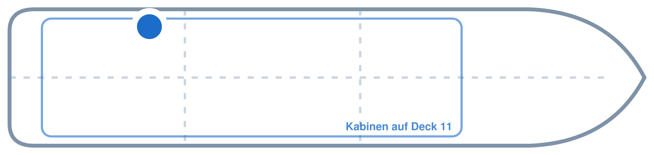 Lage der Kabine an Bord der Mein Schiff 4: Hinten, Backbord