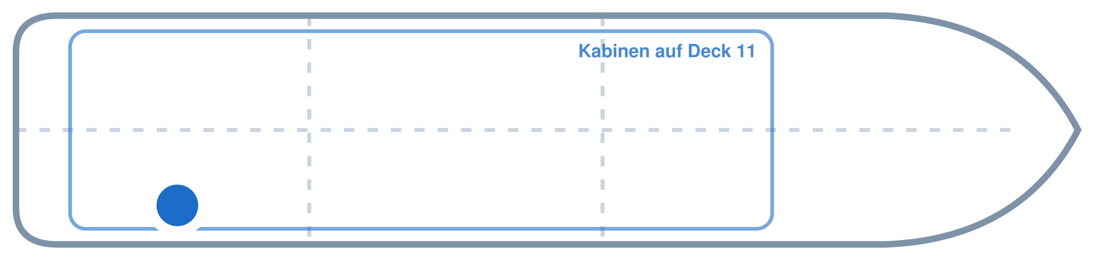 Lage der Kabine an Bord der Mein Schiff 4: Hinten, Steuerbord