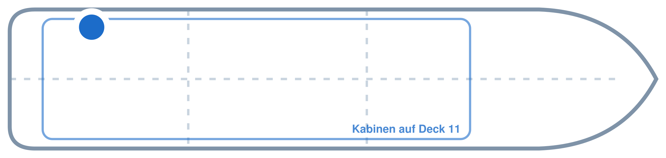 Lage der Kabine an Bord der Mein Schiff 4: Hinten, Backbord