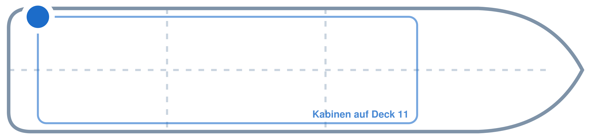 Lage der Kabine an Bord der Mein Schiff 4: Hinten, Backbord