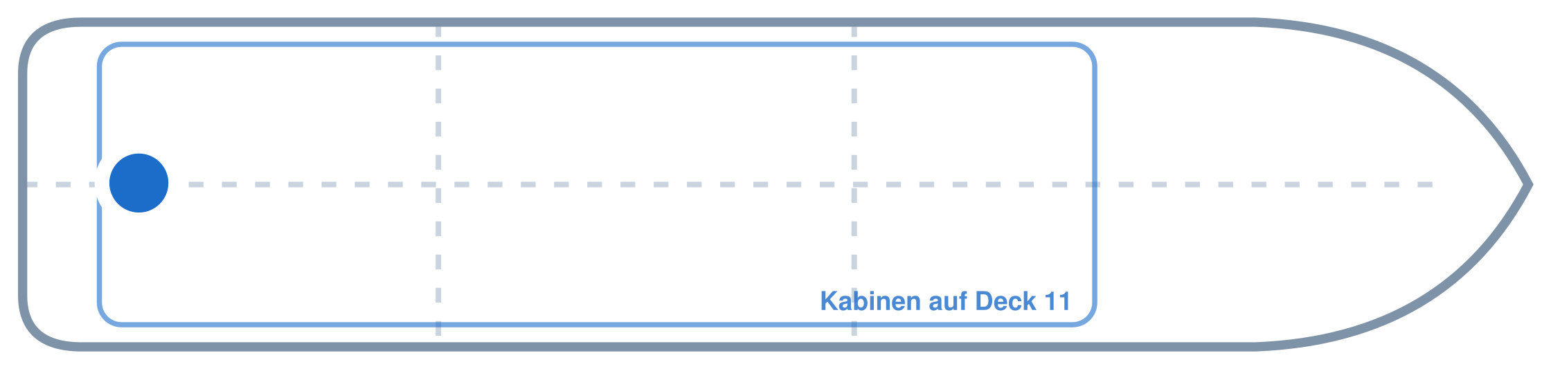 Lage der Kabine an Bord der Mein Schiff 4: Hinten, Mitte