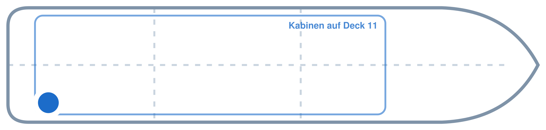 Lage der Kabine an Bord der Mein Schiff 4: Hinten, Steuerbord