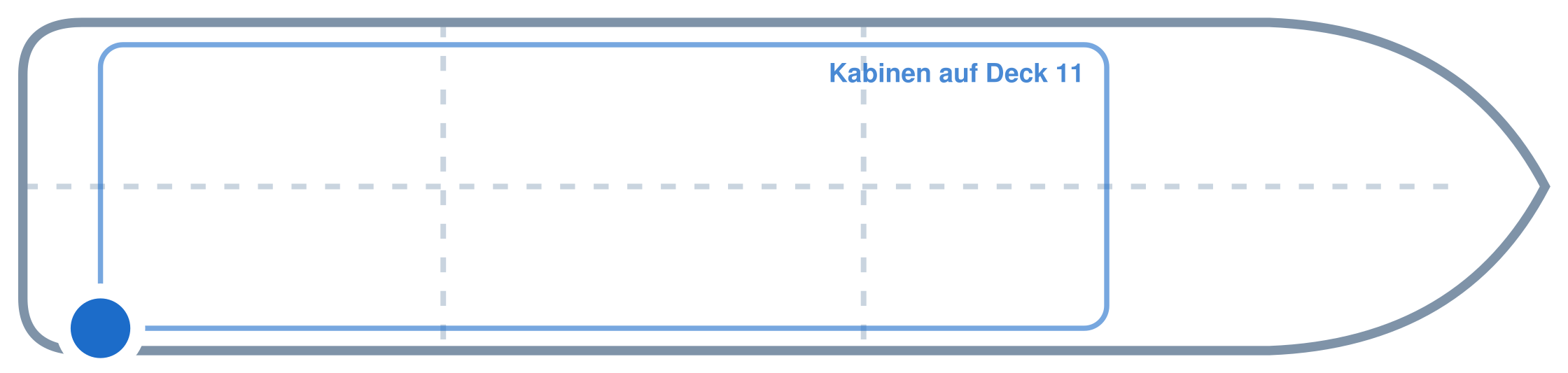 Lage der Kabine an Bord der Mein Schiff 4: Hinten, Steuerbord