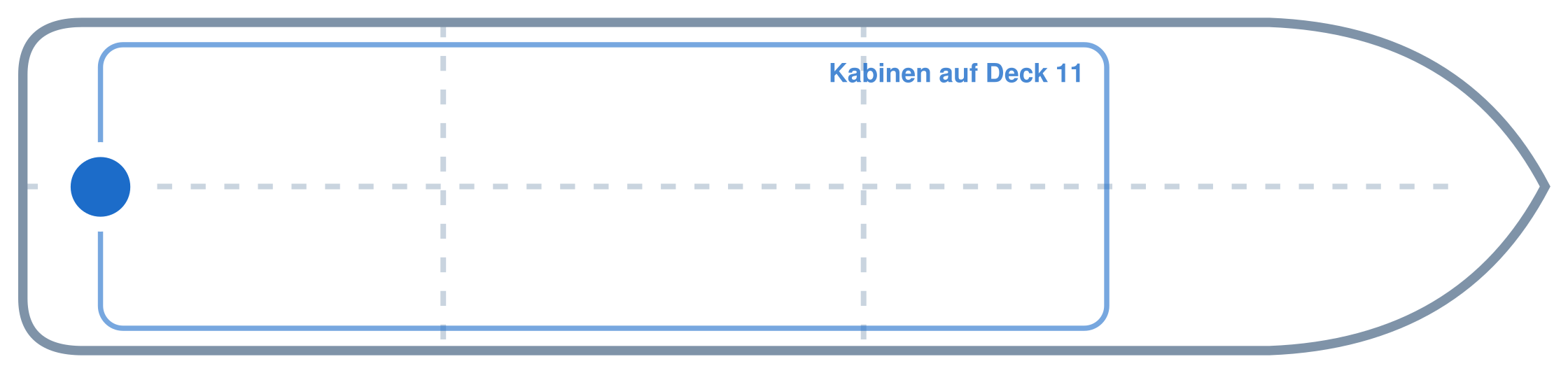 Lage der Kabine an Bord der Mein Schiff 4: Hinten, Mitte