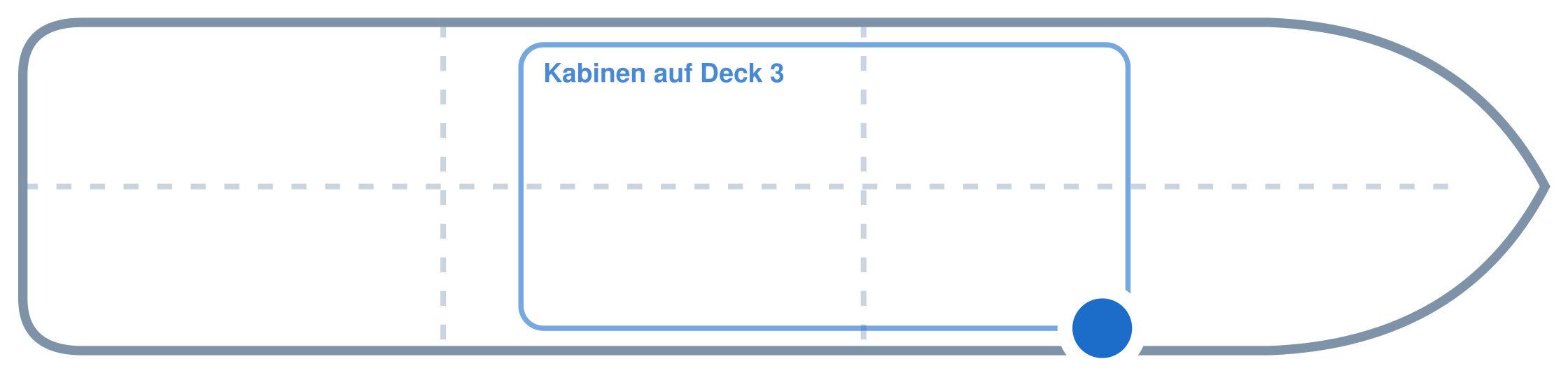 Lage der Kabine an Bord der Mein Schiff 4: Vorne, Steuerbord