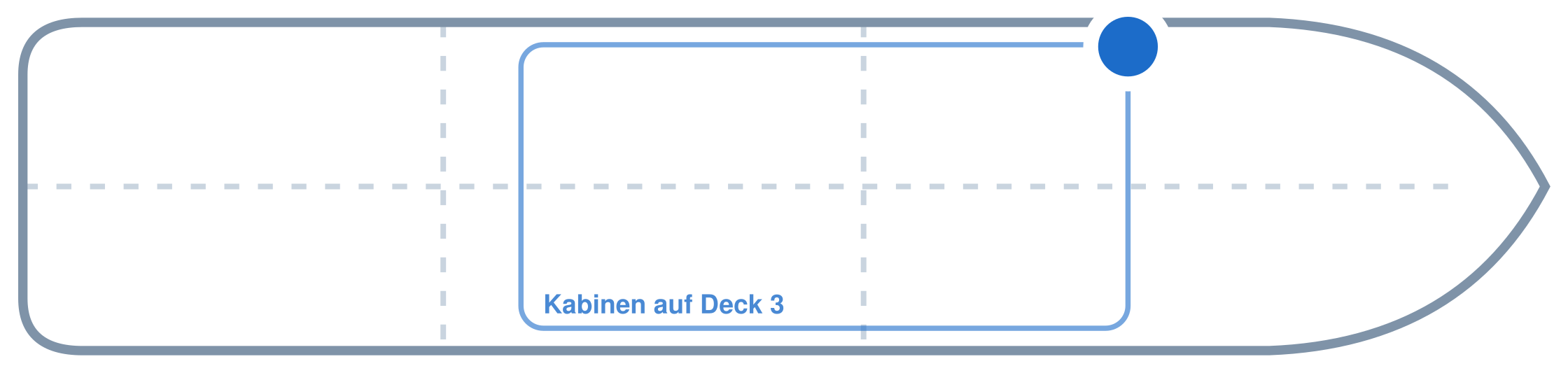 Lage der Kabine an Bord der Mein Schiff 4: Vorne, Backbord
