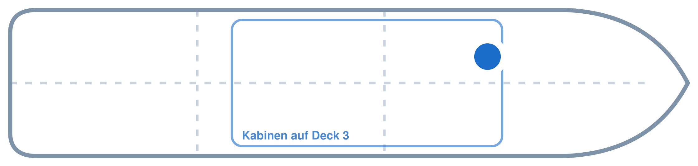 Lage der Kabine an Bord der Mein Schiff 4: Vorne, Backbord