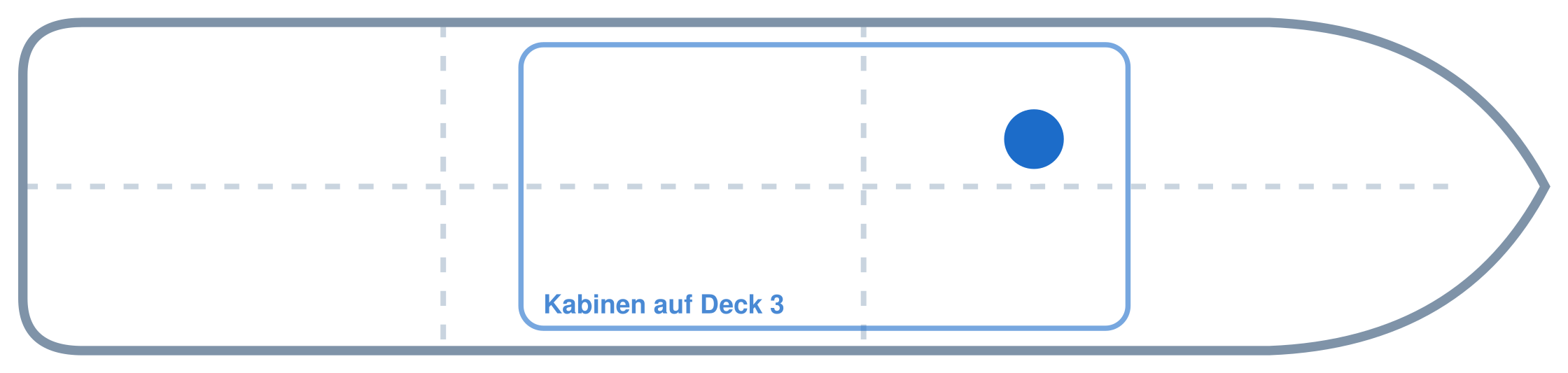 Lage der Kabine an Bord der Mein Schiff 4: Vorne, Backbord