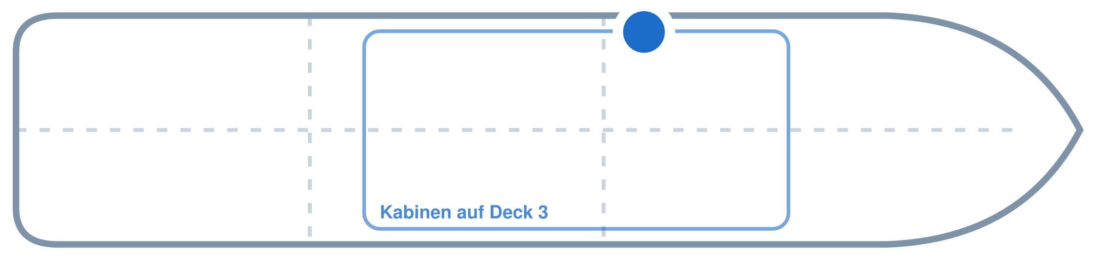Lage der Kabine an Bord der Mein Schiff 4: Mittschiffs, Backbord