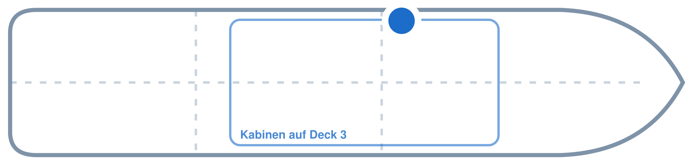 Lage der Kabine an Bord der Mein Schiff 4: Mittschiffs, Backbord