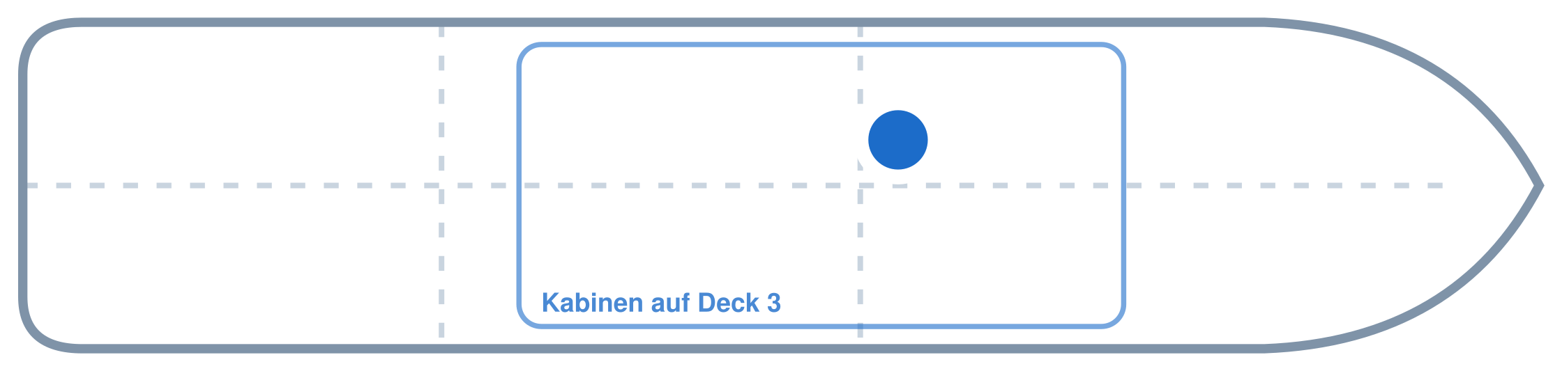 Lage der Kabine an Bord der Mein Schiff 4: Mittschiffs, Backbord