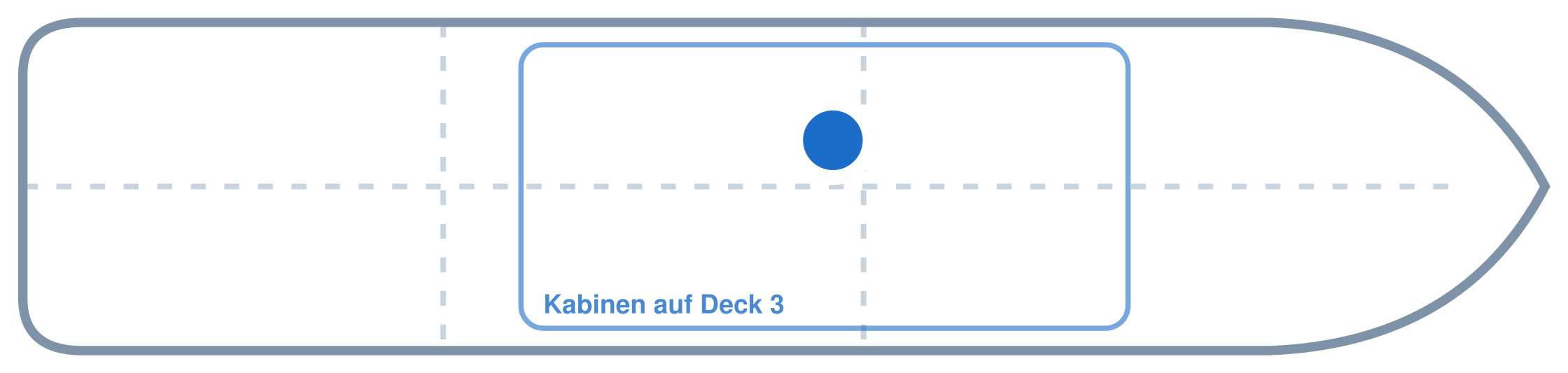 Lage der Kabine an Bord der Mein Schiff 4: Mittschiffs, Backbord