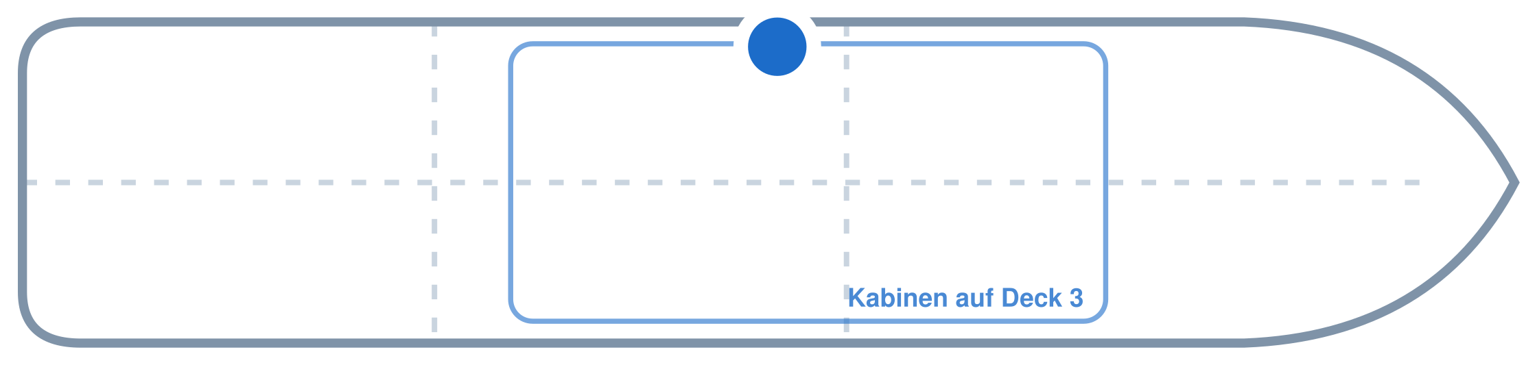 Lage der Kabine an Bord der Mein Schiff 4: Mittschiffs, Backbord