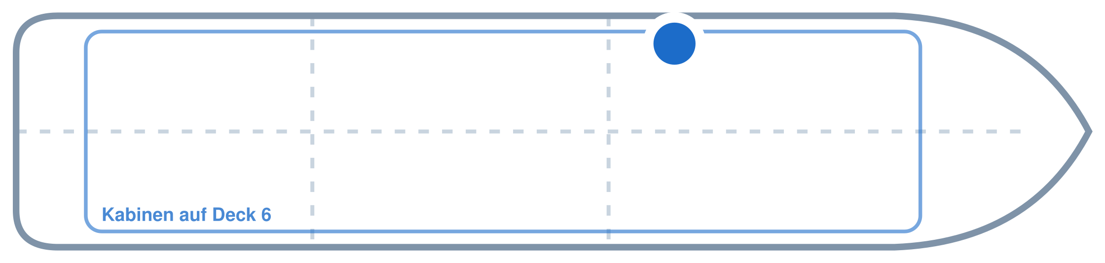 Lage der Kabine an Bord der Mein Schiff 4: Mittschiffs, Backbord