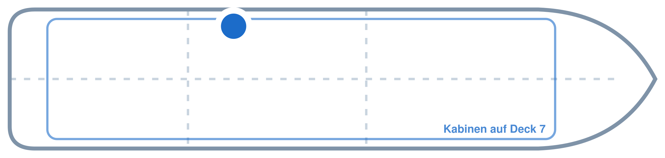 Lage der Kabine an Bord der Mein Schiff 4: Mittschiffs, Backbord