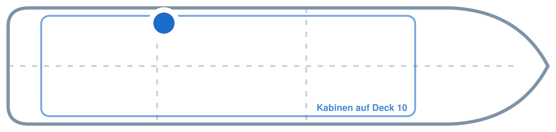Lage der Kabine an Bord der Mein Schiff 5: Hinten, Backbord
