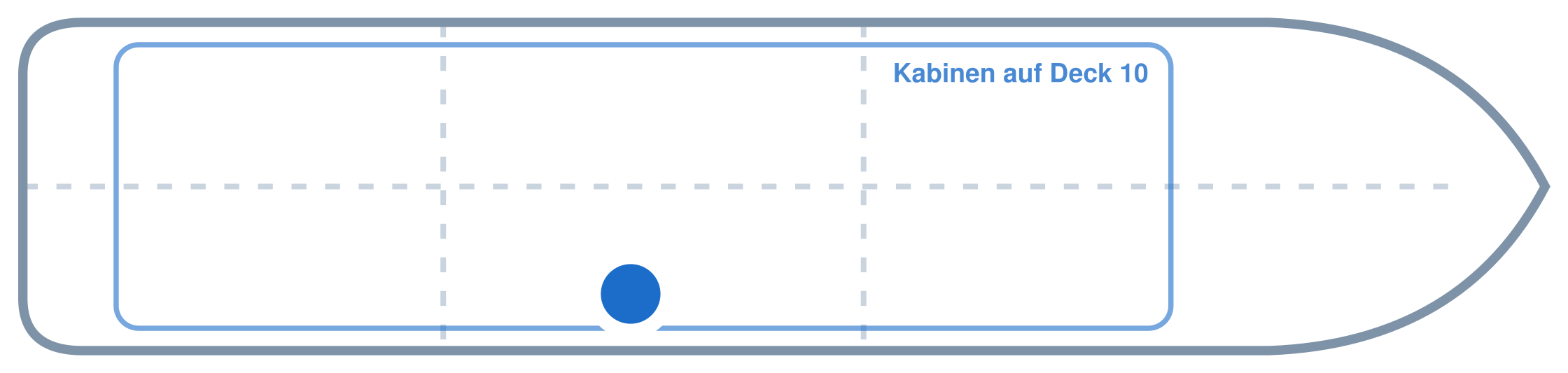Lage der Kabine an Bord der Mein Schiff 5: Mittschiffs, Steuerbord