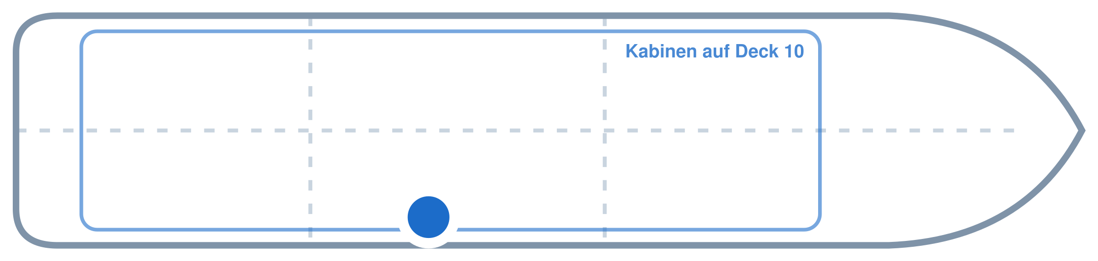 Lage der Kabine an Bord der Mein Schiff 5: Mittschiffs, Steuerbord