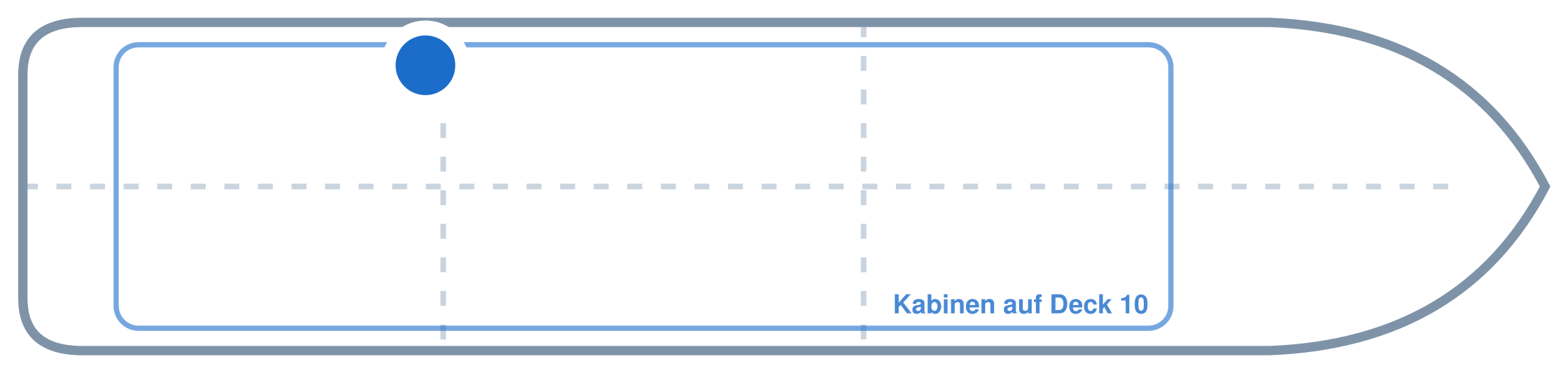 Lage der Kabine an Bord der Mein Schiff 5: Hinten, Backbord