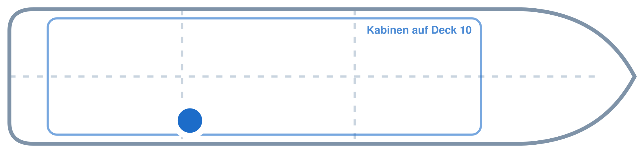 Lage der Kabine an Bord der Mein Schiff 5: Hinten, Steuerbord