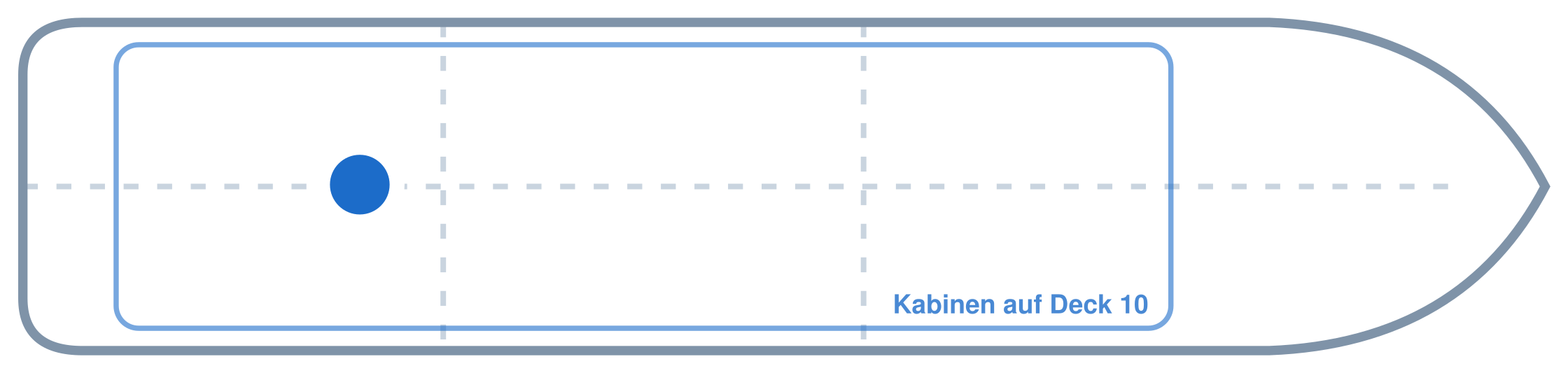 Lage der Kabine an Bord der Mein Schiff 5: Hinten, Mitte