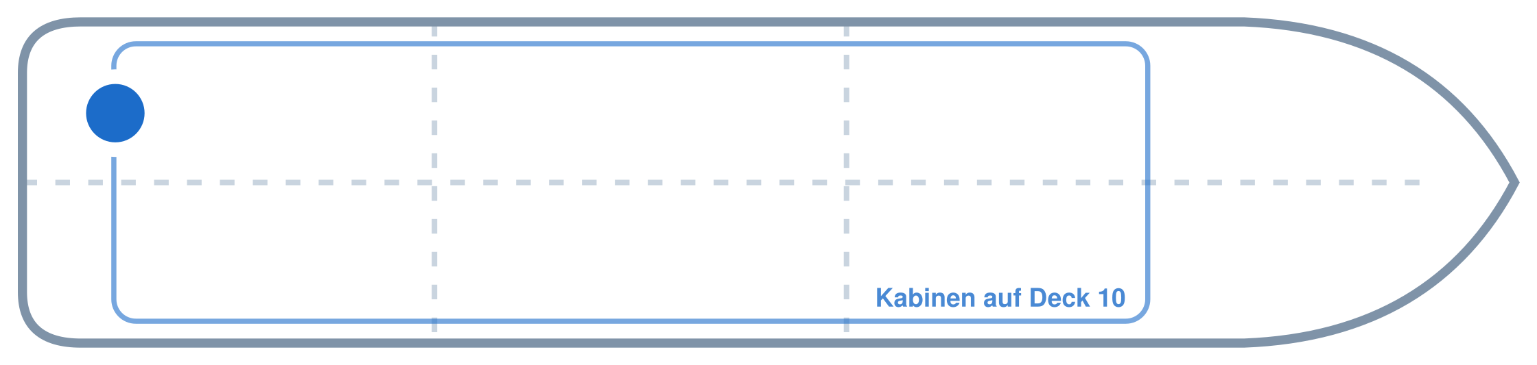 Lage der Kabine an Bord der Mein Schiff 5: Hinten, Backbord