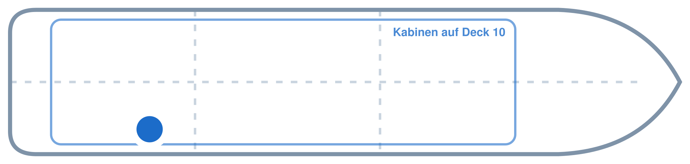 Lage der Kabine an Bord der Mein Schiff 5: Hinten, Steuerbord