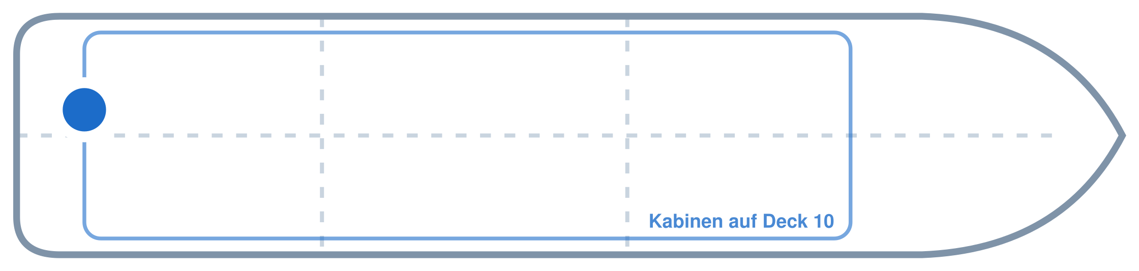 Lage der Kabine an Bord der Mein Schiff 5: Hinten, Backbord