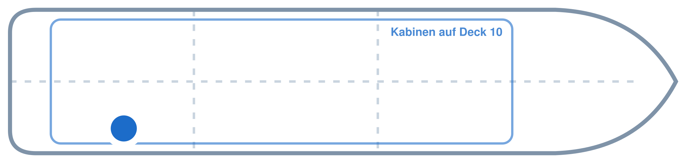 Lage der Kabine an Bord der Mein Schiff 5: Hinten, Steuerbord