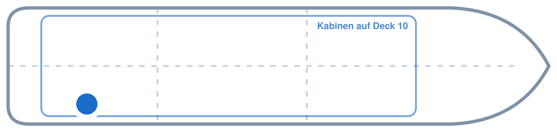Lage der Kabine an Bord der Mein Schiff 5: Hinten, Steuerbord
