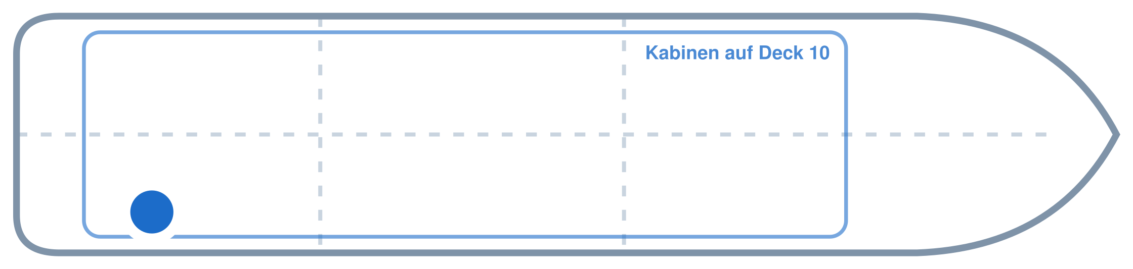 Lage der Kabine an Bord der Mein Schiff 5: Hinten, Steuerbord