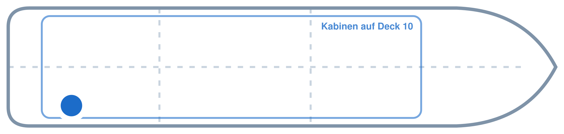 Lage der Kabine an Bord der Mein Schiff 5: Hinten, Steuerbord