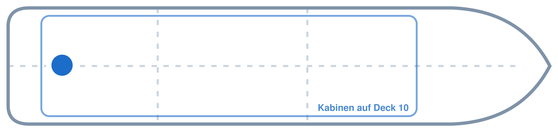 Lage der Kabine an Bord der Mein Schiff 5: Hinten, Mitte