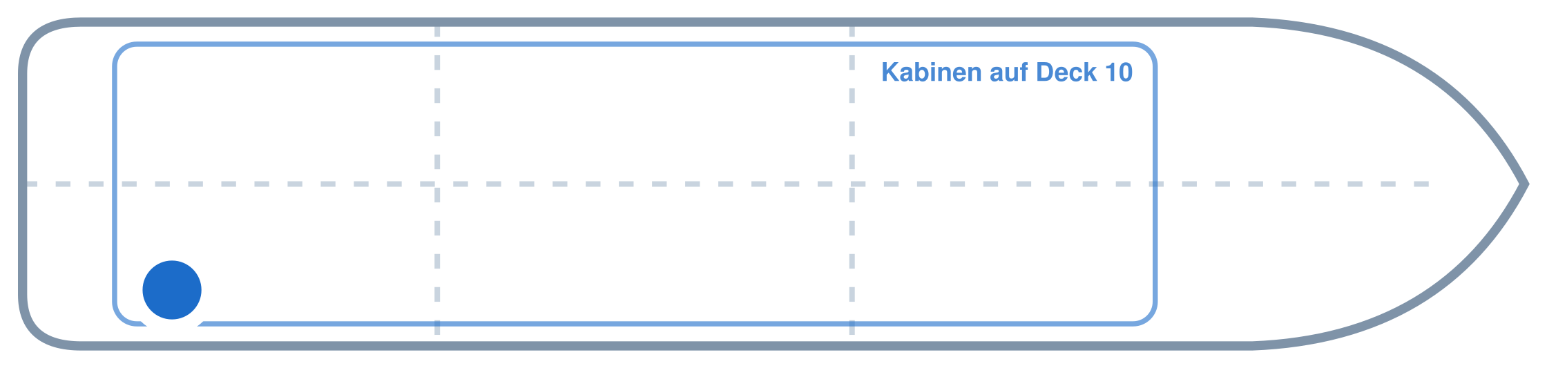 Lage der Kabine an Bord der Mein Schiff 5: Hinten, Steuerbord