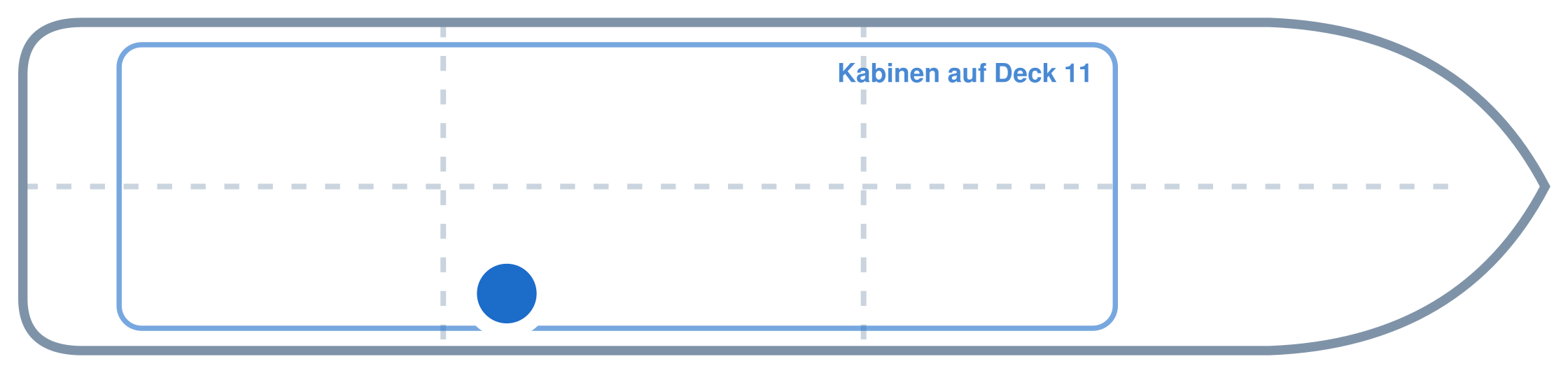Lage der Kabine an Bord der Mein Schiff 5: Hinten, Steuerbord