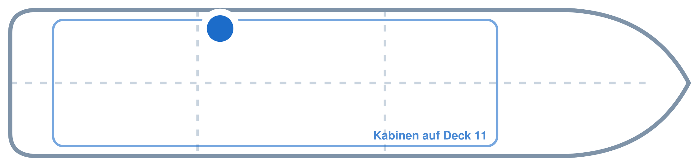 Lage der Kabine an Bord der Mein Schiff 5: Hinten, Backbord