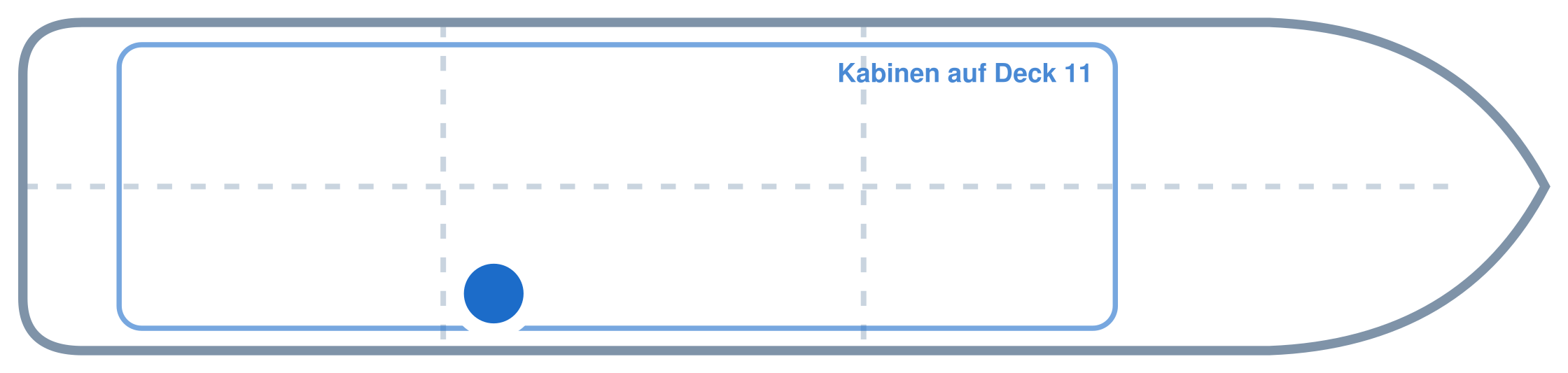 Lage der Kabine an Bord der Mein Schiff 5: Hinten, Steuerbord