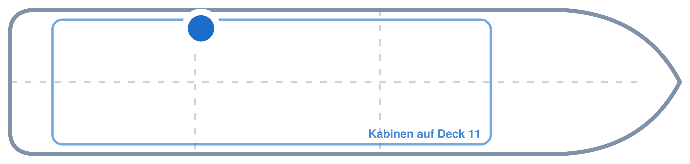 Lage der Kabine an Bord der Mein Schiff 5: Hinten, Backbord