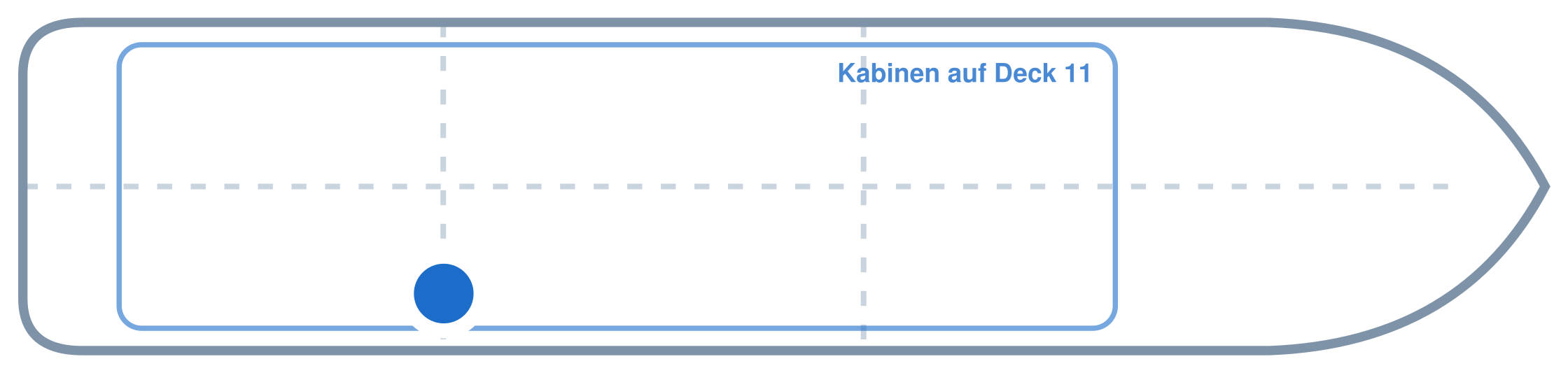 Lage der Kabine an Bord der Mein Schiff 5: Hinten, Steuerbord