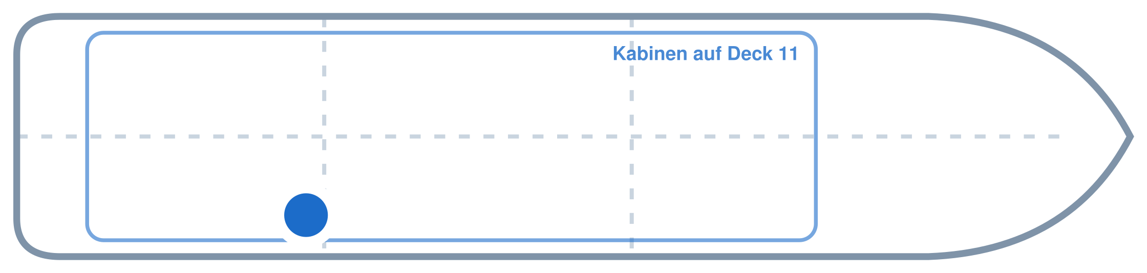 Lage der Kabine an Bord der Mein Schiff 5: Hinten, Steuerbord