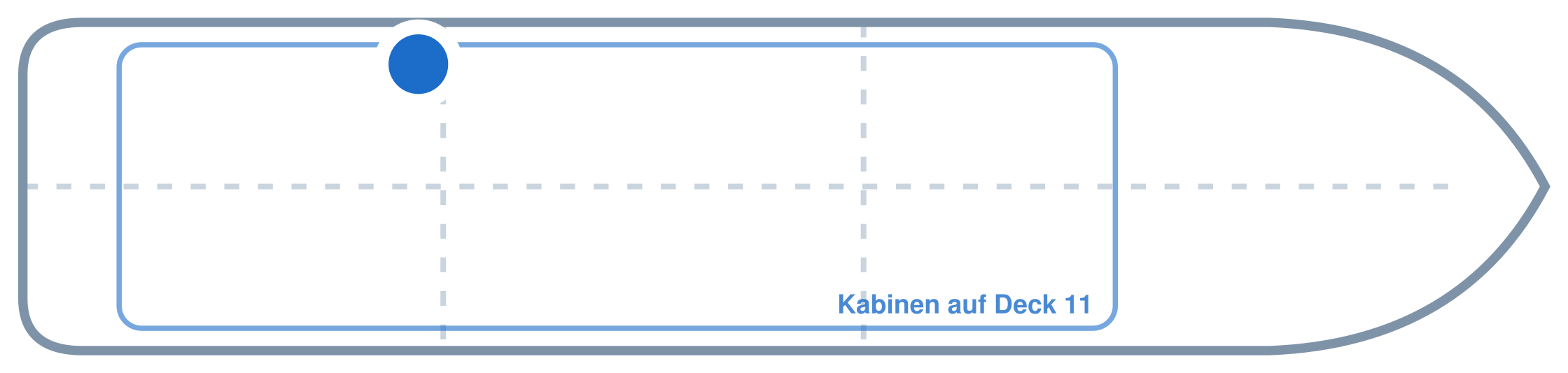 Lage der Kabine an Bord der Mein Schiff 5: Hinten, Backbord